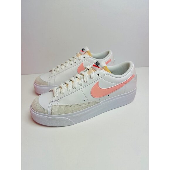 Size 10 - Nike Blazer Low Platform White Pink DJ0292-103 Wms Shoes - Picture 2 of 7